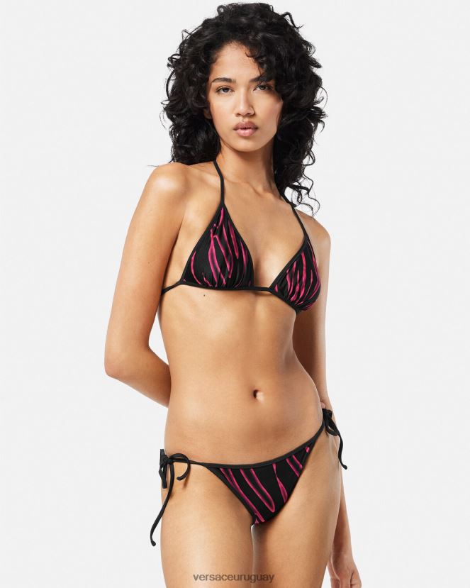 Versace braguitas de bikini reversibles mujer fucsia y estampado ropa interior y ropa de playa H88R0H1168