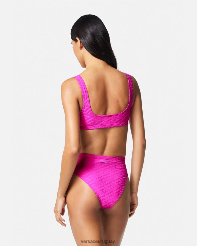 Versace top de bikini de toalla la greca mujer fucsia ropa interior y ropa de playa H88R0H1182
