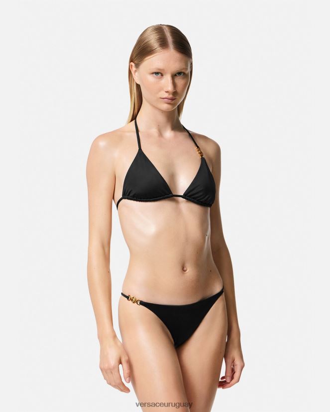 Versace top de bikini de triángulo con medusa \'95 mujer negro ropa interior y ropa de playa H88R0H1145