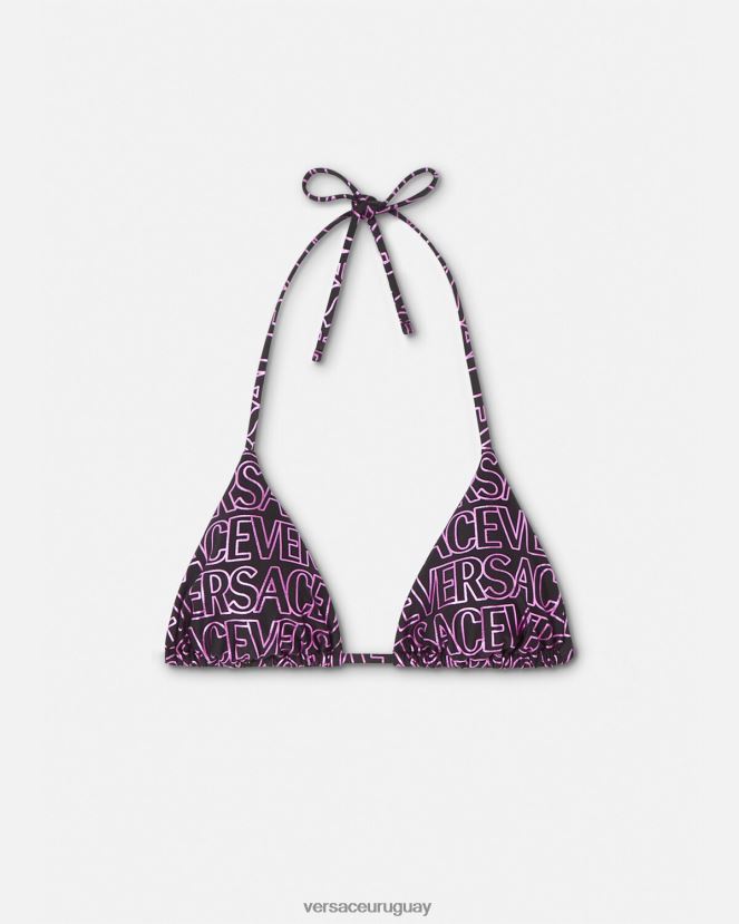 Versace top de bikini por todo el cuerpo mujer fucsia y estampado ropa interior y ropa de playa H88R0H1163