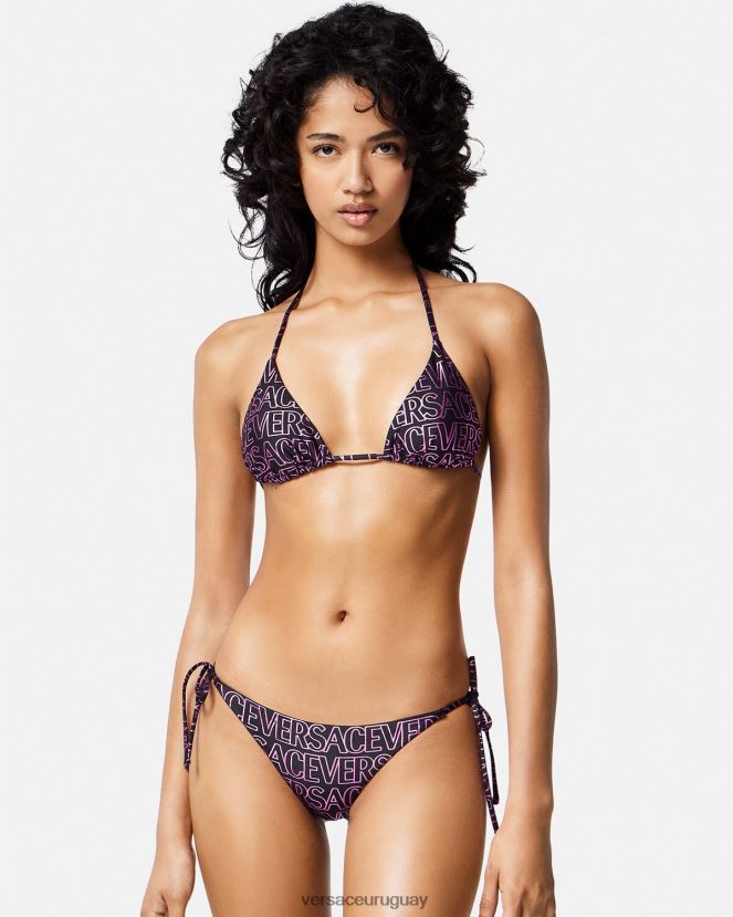 Versace top de bikini por todo el cuerpo mujer fucsia y estampado ropa interior y ropa de playa H88R0H1163