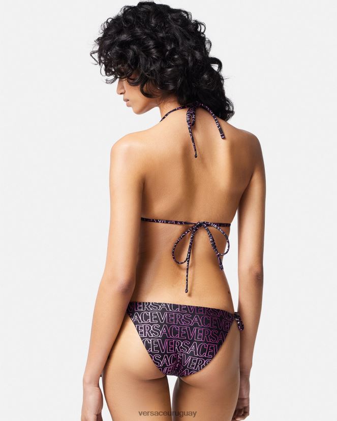 Versace top de bikini por todo el cuerpo mujer fucsia y estampado ropa interior y ropa de playa H88R0H1163