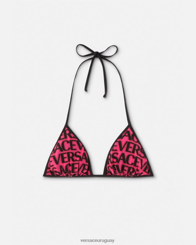 Versace top de bikini reversible mujer fucsia y estampado ropa interior y ropa de playa H88R0H1165