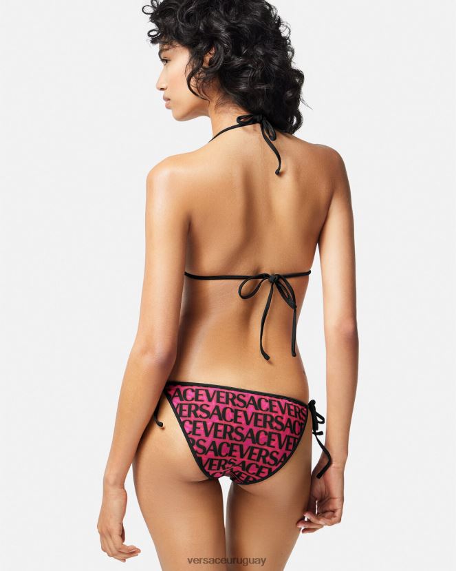 Versace top de bikini reversible mujer fucsia y estampado ropa interior y ropa de playa H88R0H1165