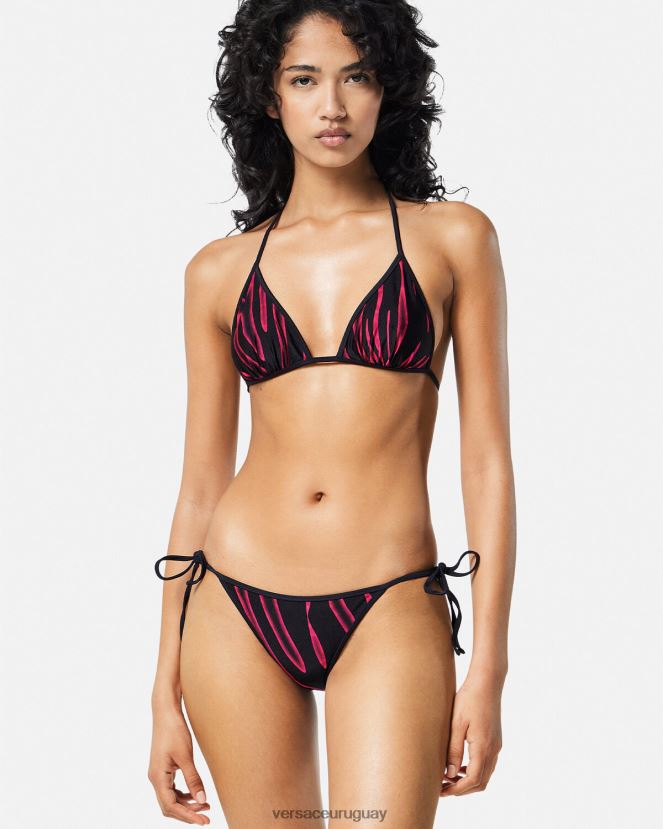 Versace top de bikini reversible mujer fucsia y estampado ropa interior y ropa de playa H88R0H1165