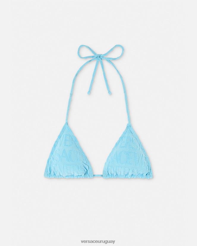 Versace top de bikini tipo toalla mujer azul claro ropa interior y ropa de playa H88R0H1119