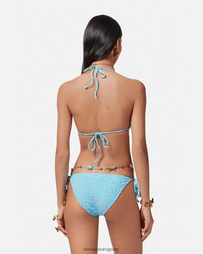 Versace top de bikini tipo toalla mujer azul claro ropa interior y ropa de playa H88R0H1119