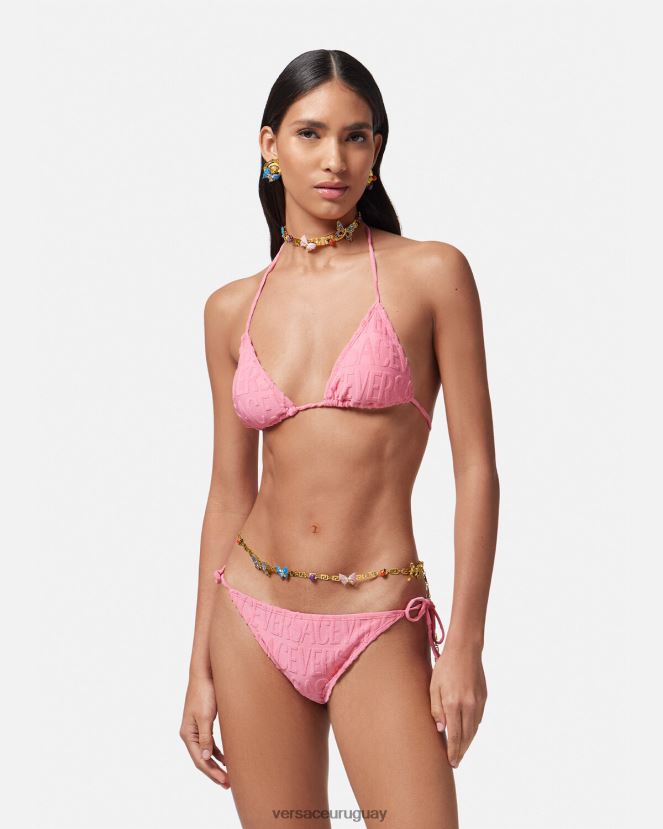 Versace top de bikini tipo toalla mujer rosa ropa interior y ropa de playa H88R0H1118