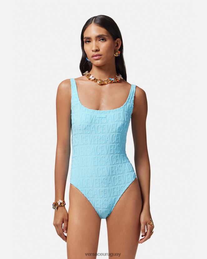 Versace traje de baño de toalla mujer azul claro ropa interior y ropa de playa H88R0H1123