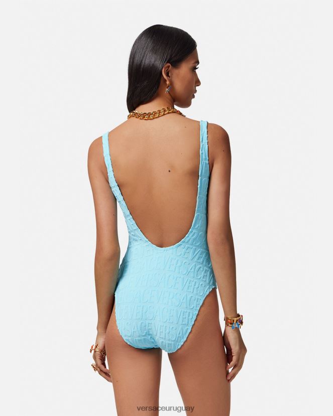 Versace traje de baño de toalla mujer azul claro ropa interior y ropa de playa H88R0H1123