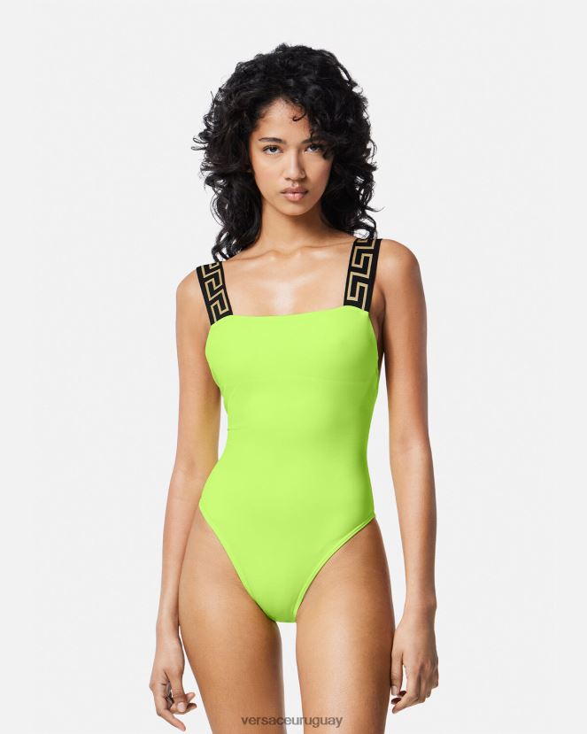 Versace traje de baño de una pieza con borde de greca mujer cal ropa interior y ropa de playa H88R0H1179