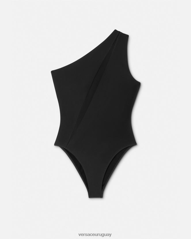 Versace traje de baño de una pieza con cortes mujer negro ropa interior y ropa de playa H88R0H1184