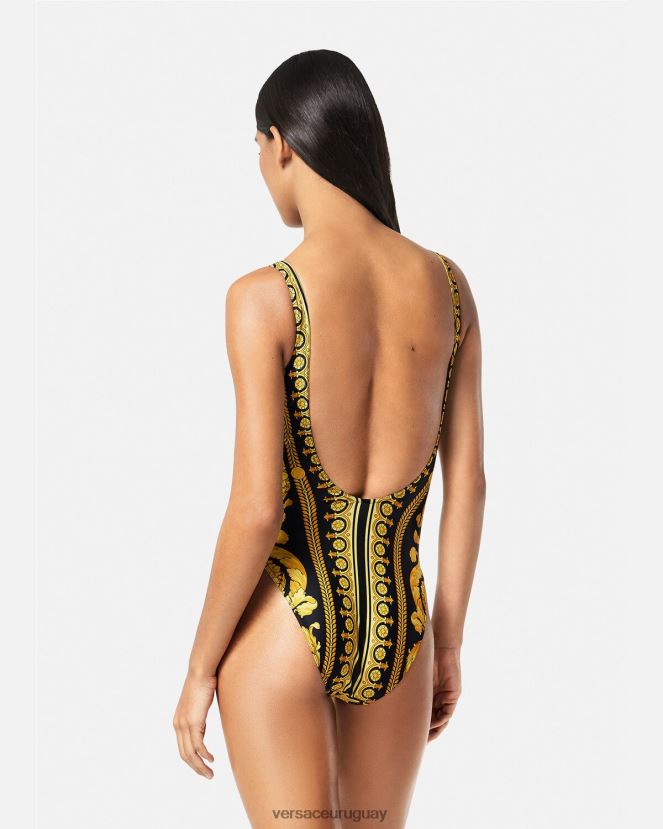 Versace traje de baño de una pieza con estampado barroco mujer imprimir ropa interior y ropa de playa H88R0H1143