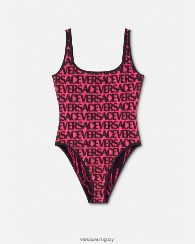 Versace traje de baño reversible mujer fucsia y estampado ropa interior y ropa de playa H88R0H1170