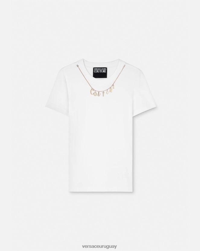 Versace camiseta con dijes mujer blanco ropa H88R0H2220
