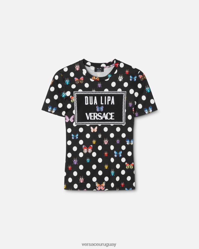 Versace camiseta con mariposas bordadas mujer imprimir ropa H88R0H130