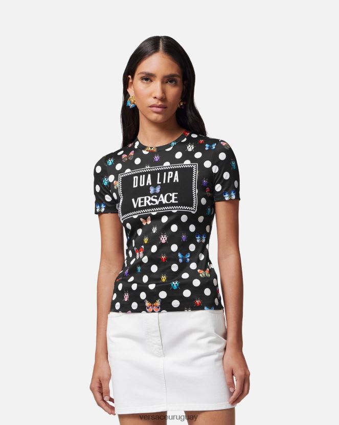 Versace camiseta con mariposas bordadas mujer imprimir ropa H88R0H130