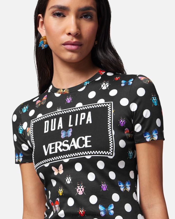 Versace camiseta con mariposas bordadas mujer imprimir ropa H88R0H130