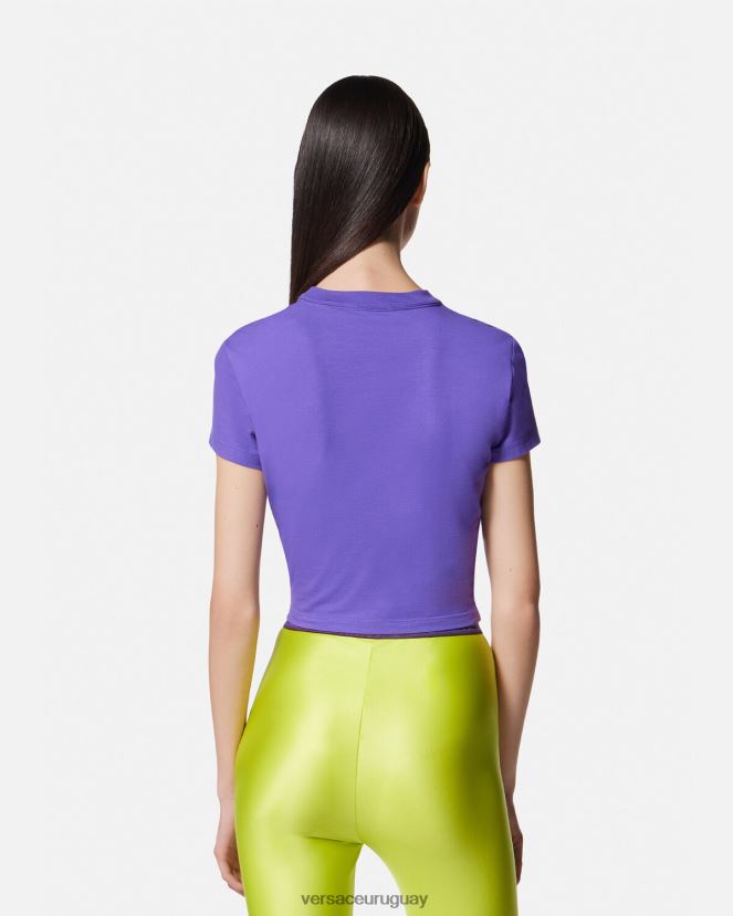 Versace camiseta corta con número de pieza mujer Violeta ropa H88R0H2227