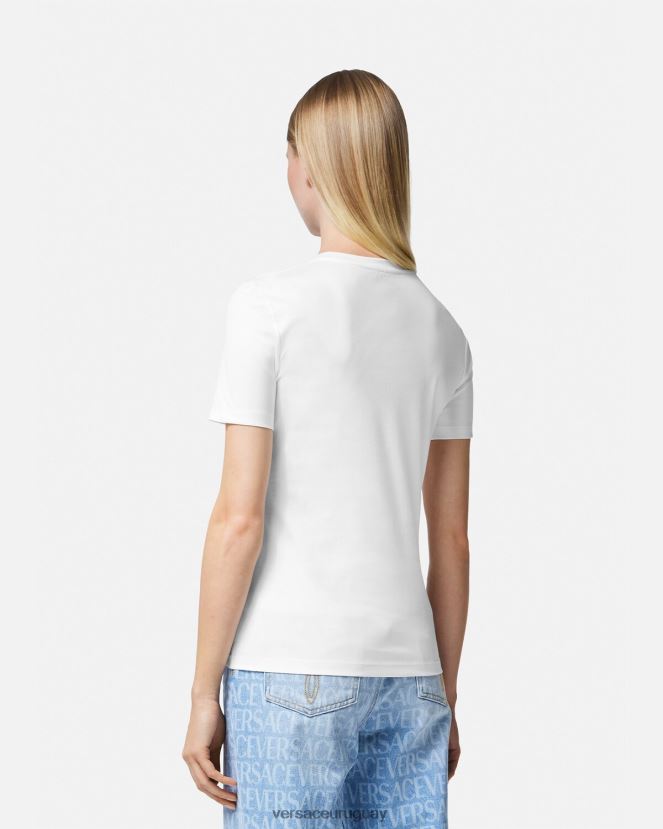 Versace camiseta cristal la medusa mujer Oro blanco ropa H88R0H133