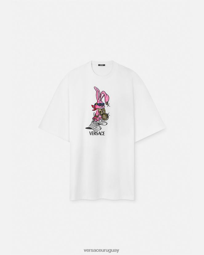Versace camiseta del conejo del festival de primavera mujer blanco ropa H88R0H148