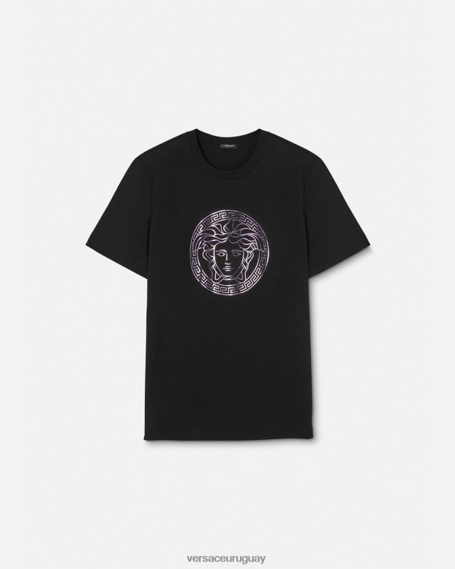 Versace camiseta medusa mujer negro y rosa ropa H88R0H127