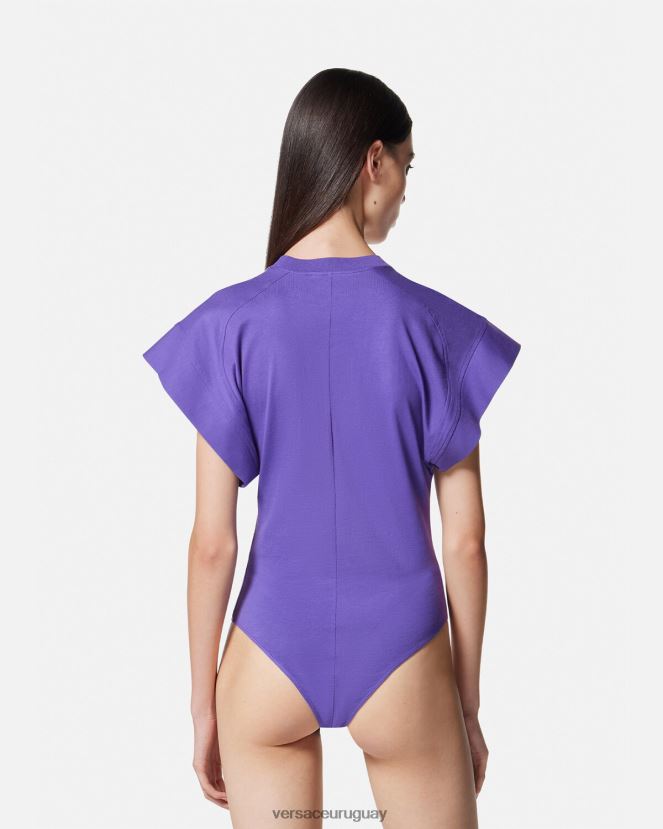 Versace camiseta tipo body con logo mujer Violeta ropa H88R0H2163