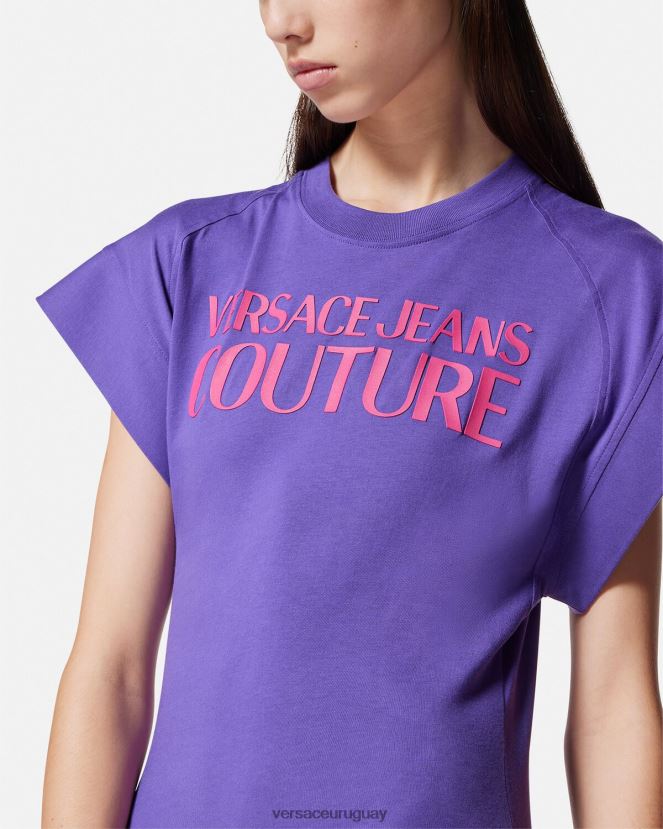 Versace camiseta tipo body con logo mujer Violeta ropa H88R0H2163