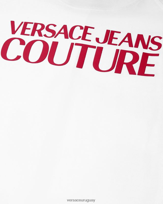 Versace camiseta tipo body con logo mujer blanco ropa H88R0H2162