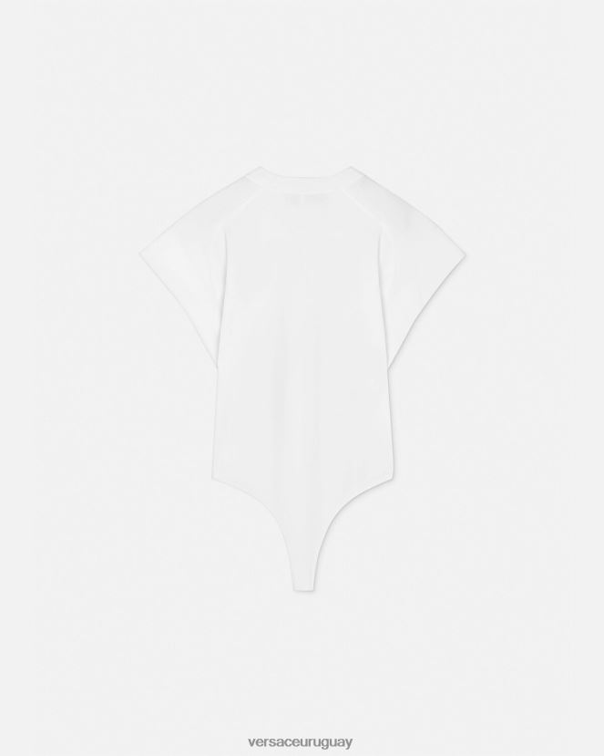 Versace camiseta tipo body con logo mujer blanco ropa H88R0H2162