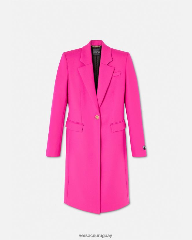 Versace abrigo largo de lana con medusa mujer fucsia ropa H88R0H104