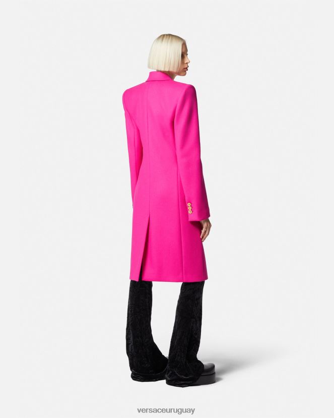 Versace abrigo largo de lana con medusa mujer fucsia ropa H88R0H104