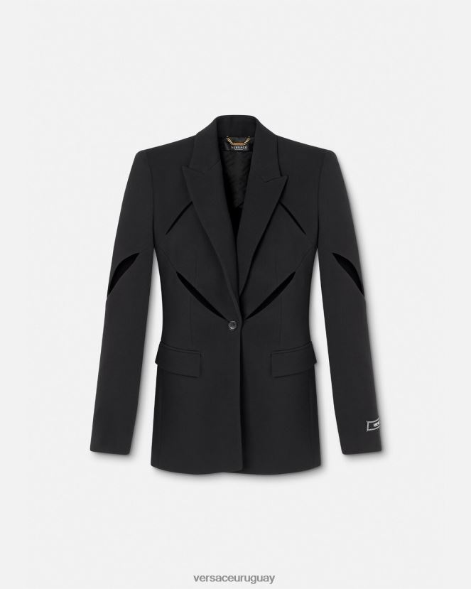 Versace blazer con cortes y botones mujer negro ropa H88R0H111