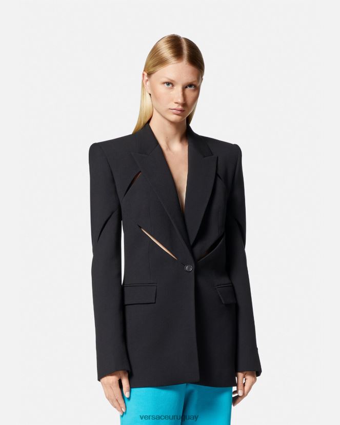 Versace blazer con cortes y botones mujer negro ropa H88R0H111