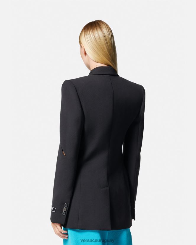 Versace blazer con cortes y botones mujer negro ropa H88R0H111