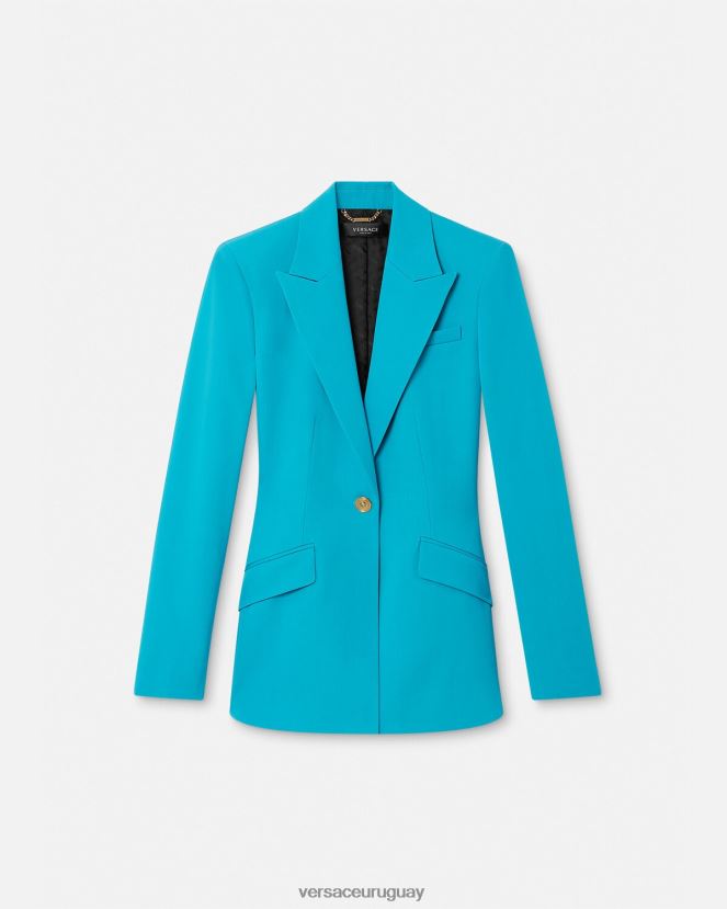 Versace blazer con medusa y botonadura sencilla mujer azul claro ropa H88R0H117