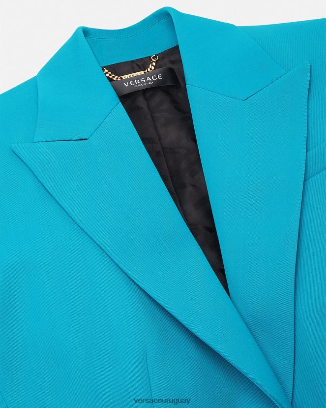 Versace blazer con medusa y botonadura sencilla mujer azul claro ropa H88R0H117