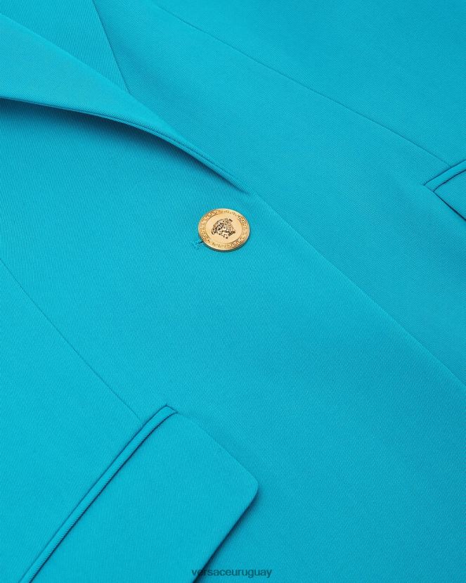 Versace blazer con medusa y botonadura sencilla mujer azul claro ropa H88R0H117