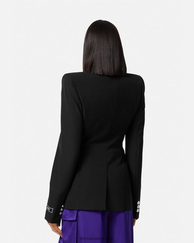 Versace blazer con medusa y botonadura sencilla mujer negro ropa H88R0H110