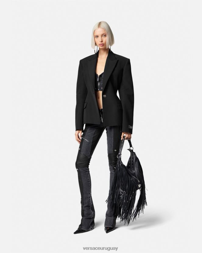 Versace blazer con medusa y botonadura sencilla mujer negro ropa H88R0H116