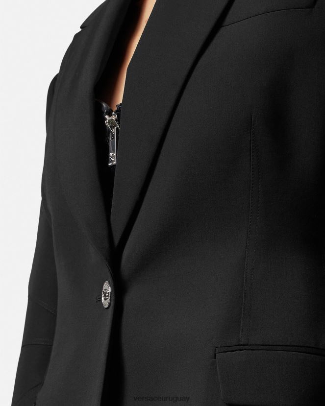 Versace blazer con medusa y botonadura sencilla mujer negro ropa H88R0H116