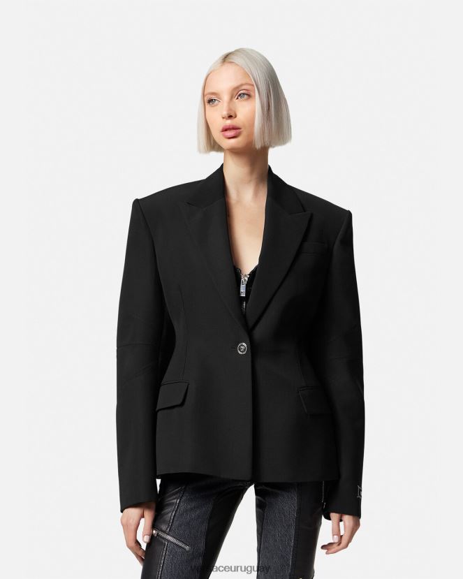 Versace blazer con medusa y botonadura sencilla mujer negro ropa H88R0H116