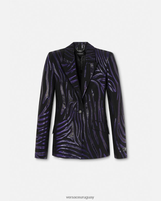 Versace blazer de cebra con botonadura sencilla mujer estampado y violeta ropa H88R0H114