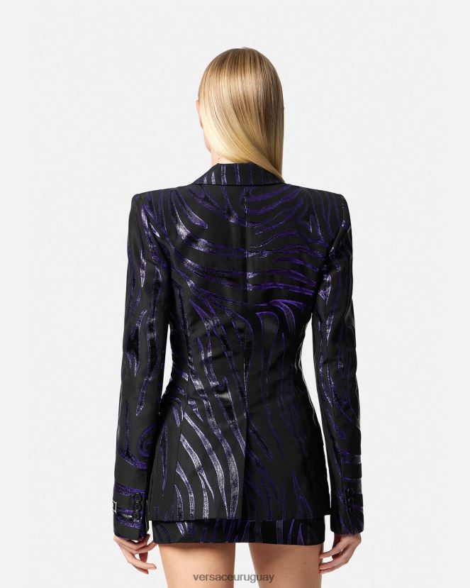 Versace blazer de cebra con botonadura sencilla mujer estampado y violeta ropa H88R0H114