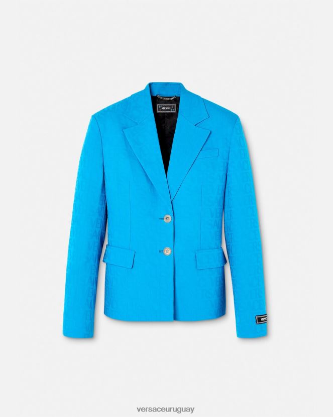 Versace blazer en jacquard integral mujer azul ropa H88R0H106