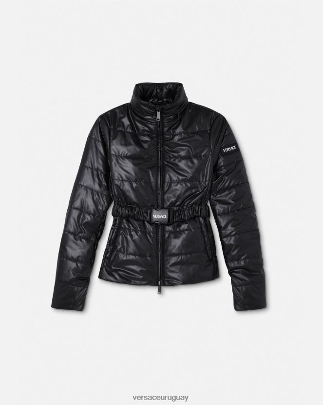 Versace chaqueta acolchada con logo mujer negro ropa H88R0H94