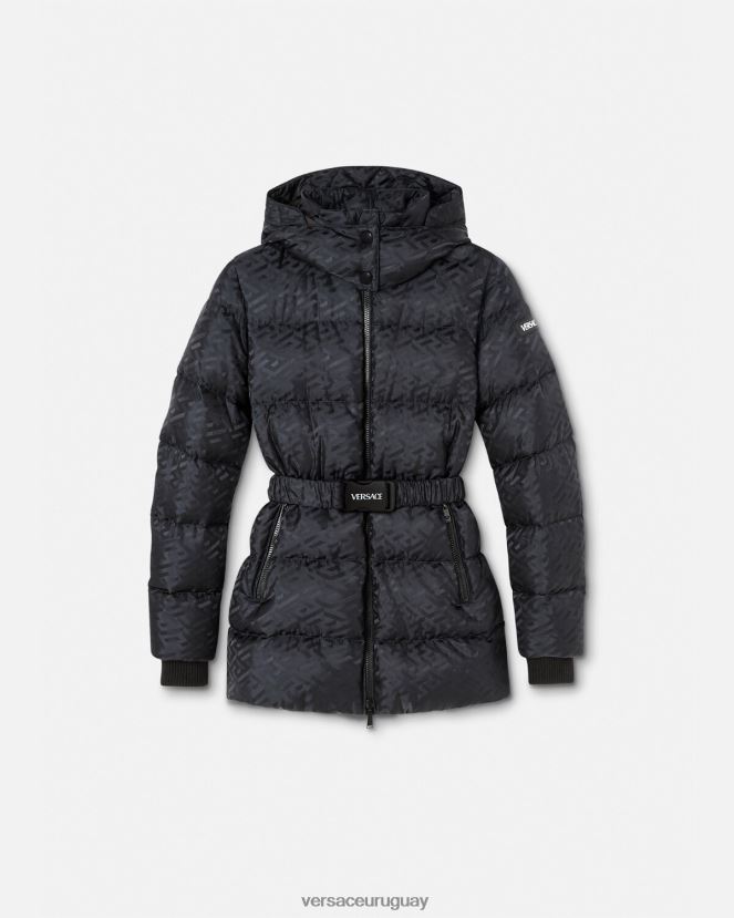Versace chaqueta acolchada la greca mujer negro ropa H88R0H95