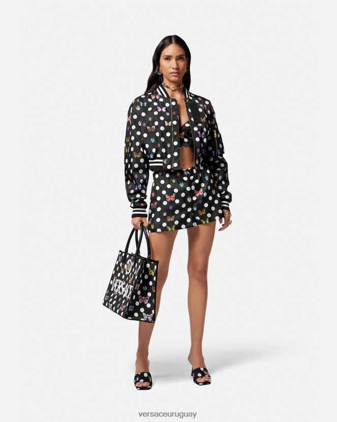 Versace chaqueta bomber corta con mariposas mujer un color ropa H88R0H78