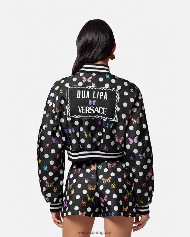 Versace chaqueta bomber corta con mariposas mujer un color ropa H88R0H78