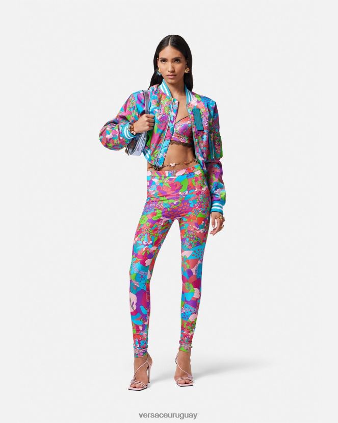 Versace chaqueta bomber corta floral de verano mujer un color ropa H88R0H79